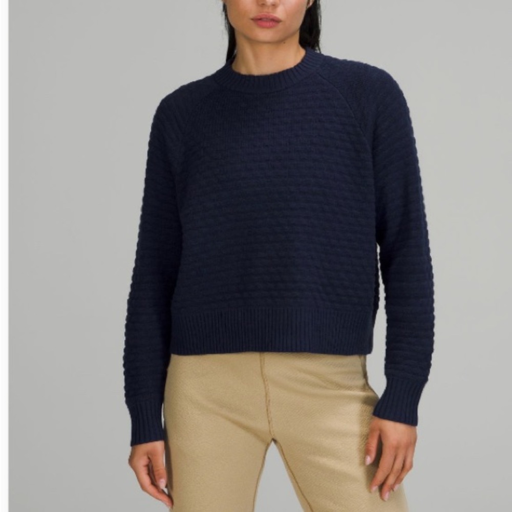Lululemon Athletica Navy Crew Neck Sweater